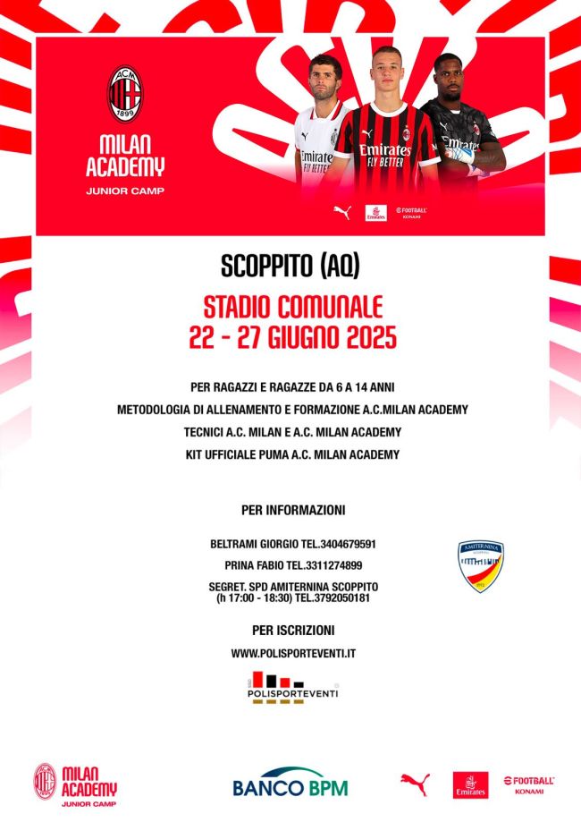 MILAN ACADEMY CITY CAMP -SCOPPITO (AQ) - Campus Calcio